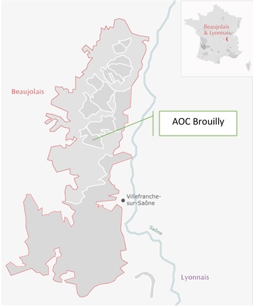 carta viticola AOC Beaujolais Cru Brouilly